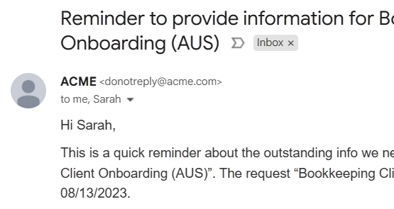 Automatic email reminders