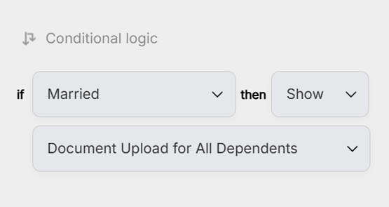Show or hide fields based on client input