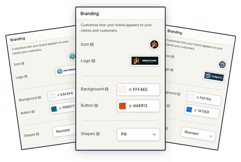 OkaySend's custom branding settings