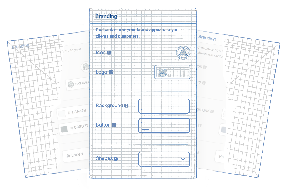 Custom branding settings mesh frame overlay