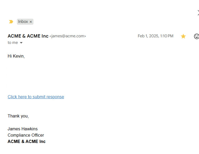 Email follow-up/reminder message example (gmail)