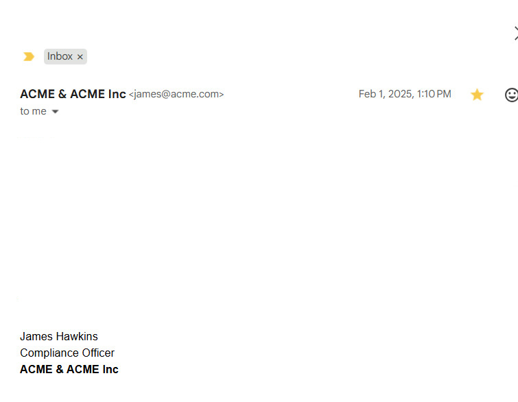 Email follow-up/reminder message example (gmail)