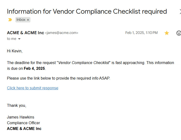 OkaySend reminder email example