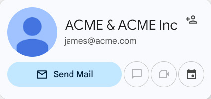 Sender contact info Google mail dialog