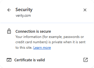 Secure connection Google browser dialog