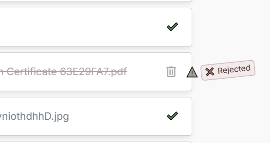 reject individual files without affecting the rest of the submission