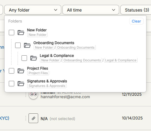 Organize documents screenshot