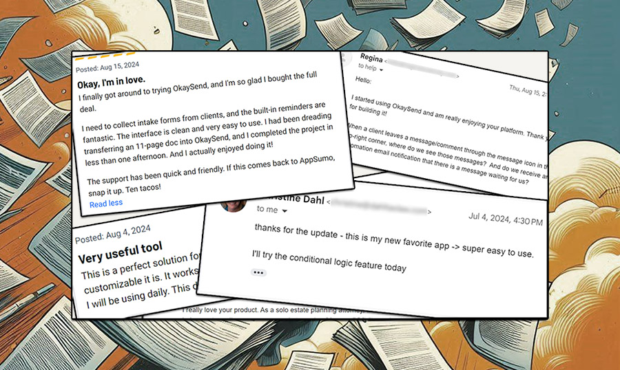 OkaySend testimonials over the years